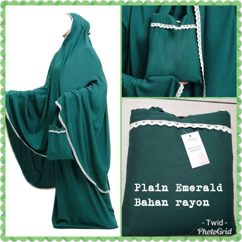 Mukenah Tazbiya Collection Plain Emerald