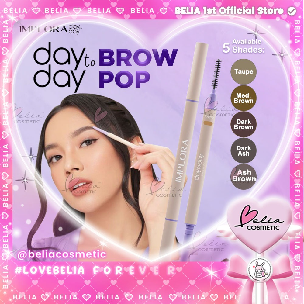 ❤ BELIA ❤ IMPLORA Day to Day Brow Pop | Eyebrow | Pensil Alis | Waterproof Long Lasting Eye Brow