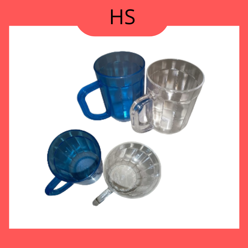 Gelas akrilik acrylic bening mika cangkir gagang bir beer - BENING