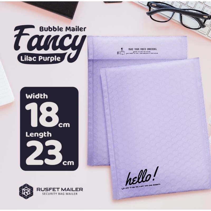 BUBBLE MAILER UNGGU LILAC LIGHT PURPLE (AMPLOP BUBBLE) 18cm x 23cm