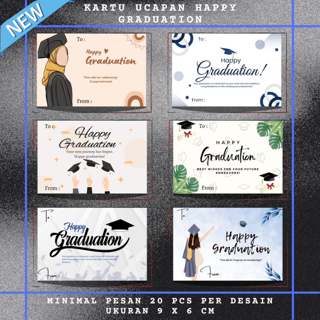 Greeting Card GRADUATION - Gift Card - Kartu Ucapan Wisuda - Aesthetic - Kartu Ucapan Graduation - K
