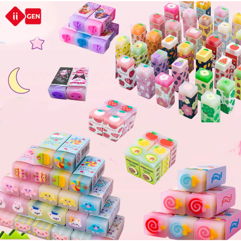 

1 pcs Penghapus sandwich lucu kartun hadiah siswa sekolah dasar penghapus pensil bernilai tinggi dapat dipotong bersih dan penghapus bebas chip