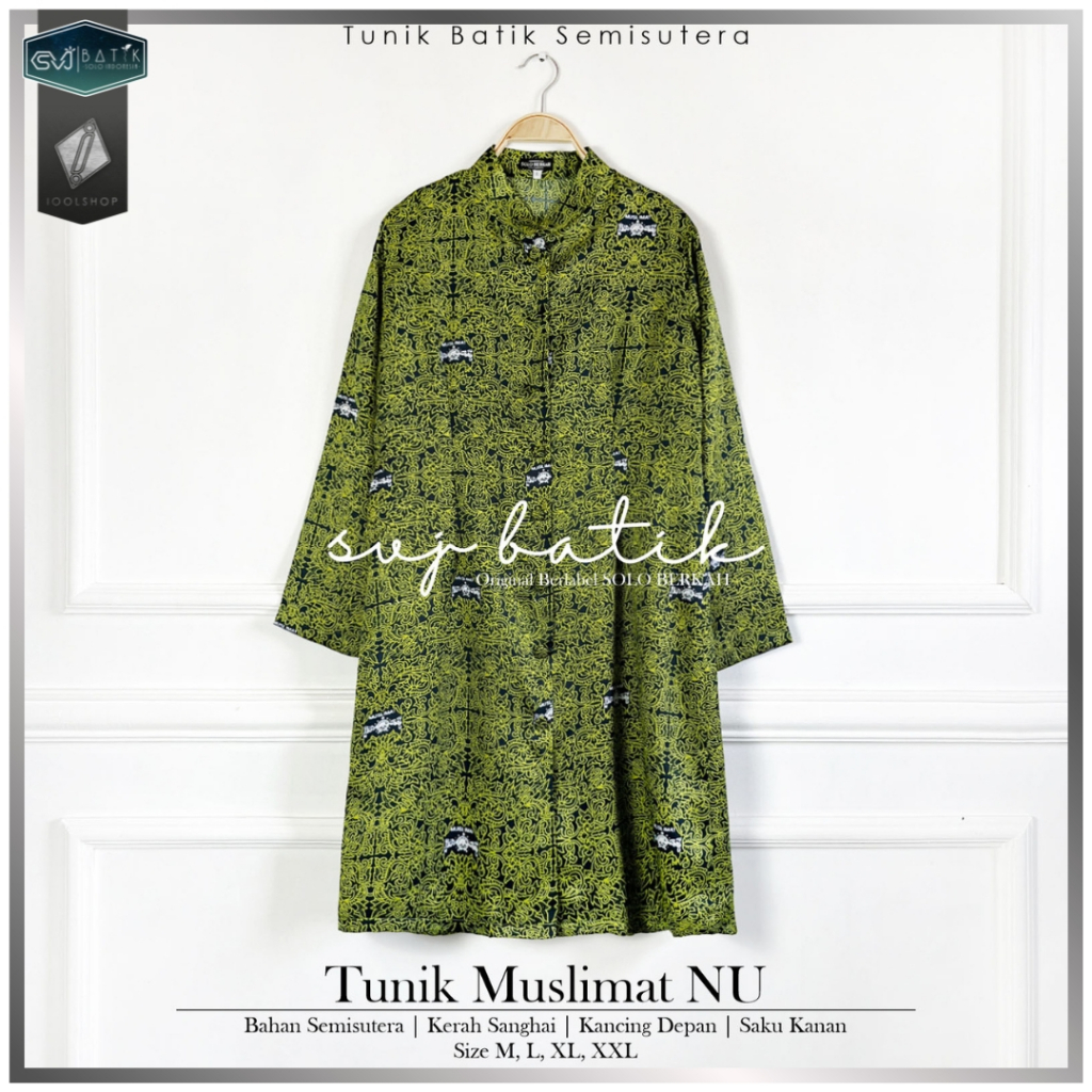 [ORI SVJ] TUNIK MUSLIMAT NU 2024 ATASAN BATIK MUSLIM KEKINIAN TERBARU MODERN SERAGAM PENGAJIAN LOGO 