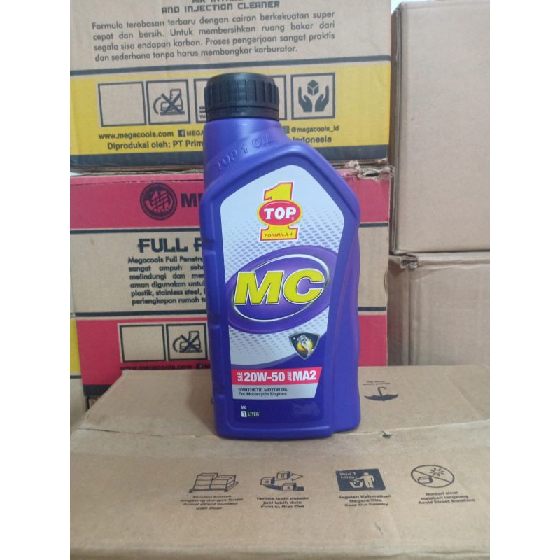 Oli Motor Top 1 MC 20W 50 Jaso MA2 1 Liter Oli Motor Bebek/Sport