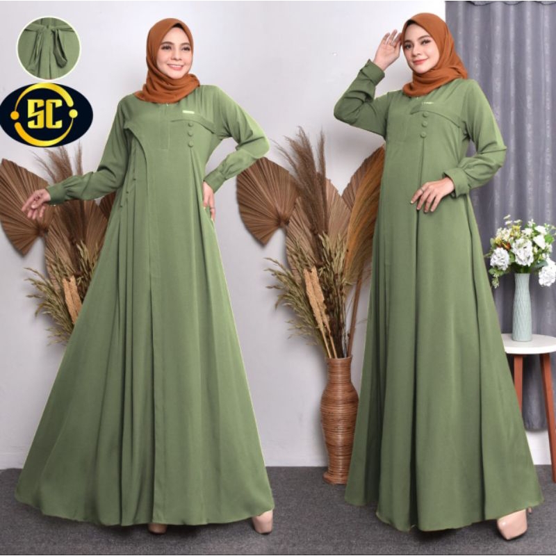Gamis wanita rosecrepe premium model terbaru terlaris super mewah/gamis wanita import premium