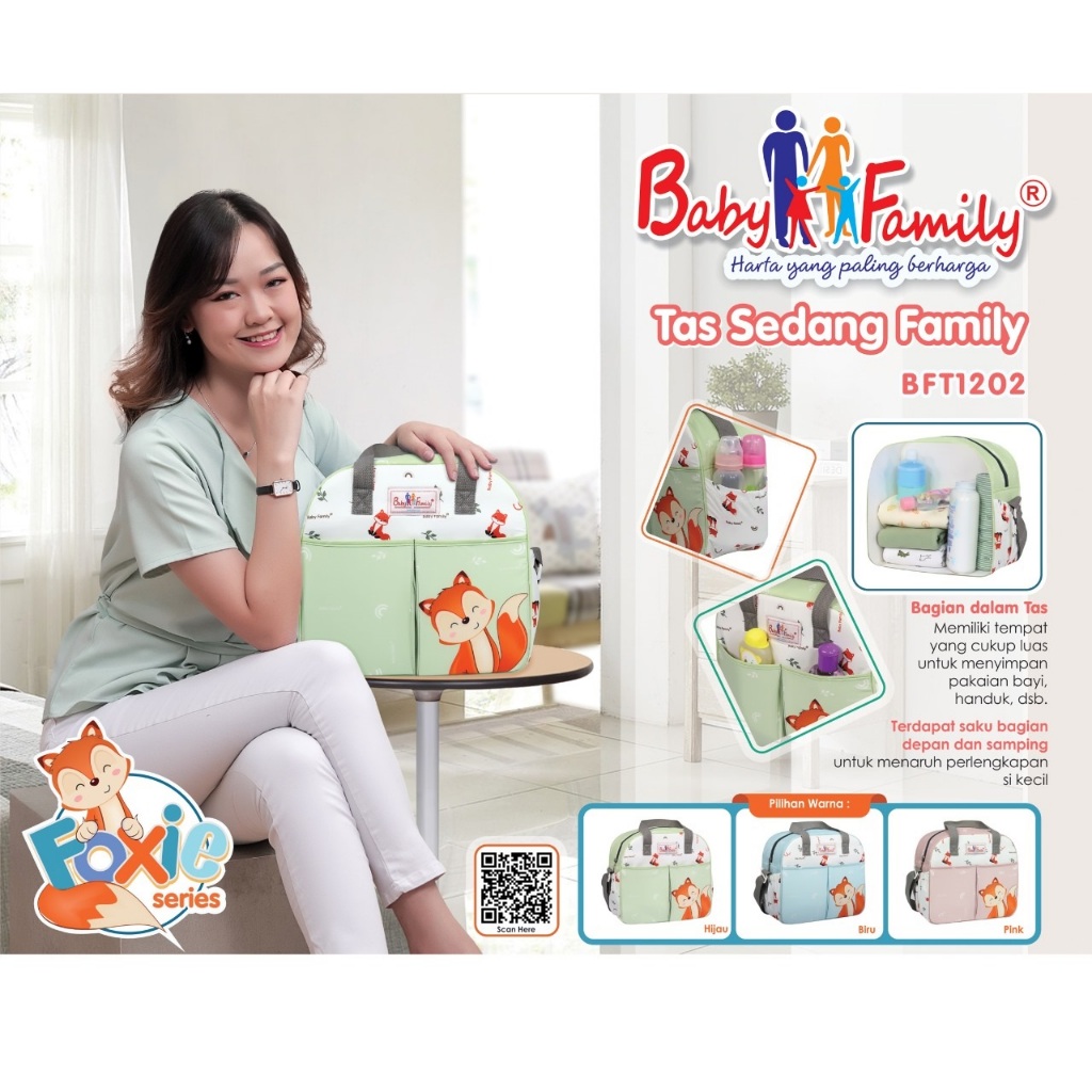 Baby Family Tas Sedang Seri 7 BFT1202- Tas Perlengkapan Bayi / Baby Scot Tas Medium Foxie