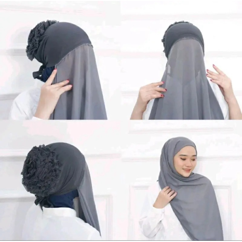 JILBAB PASHMINA INSTAN CERUTTY / PASHMINA INNER/ PASMINA CEPOL TURKEY 2 IN1