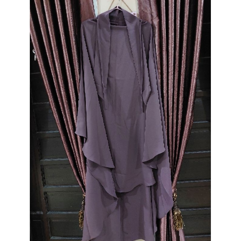 PL Ditsy Moslem Rawda Mazen Eggplant Regular