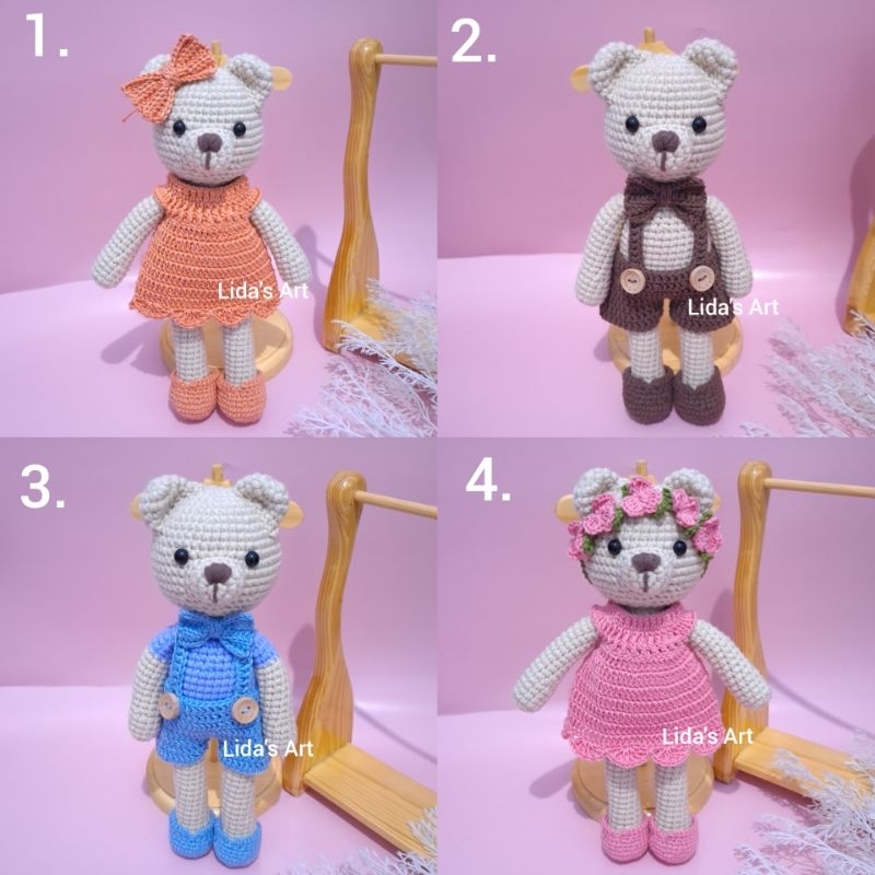 Boneka rajut beruang amigurumi