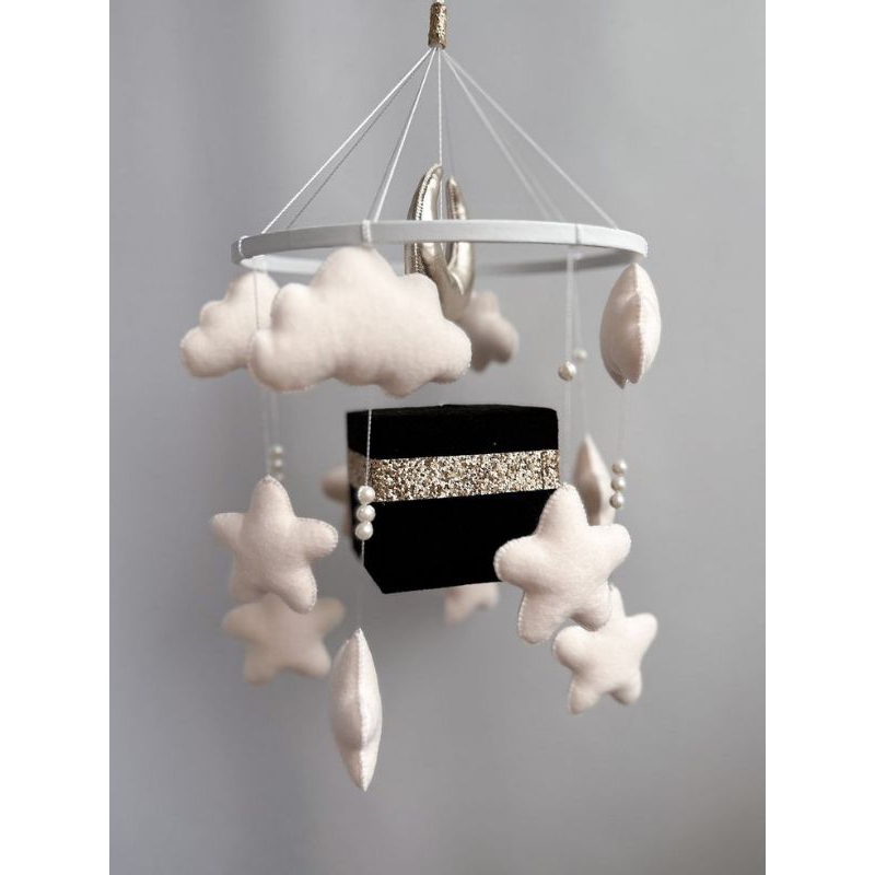 BABY CRIB MAINAN GANTUNGAN BOX BAYI TEMA ISLAMI KA'BAH QIBLAT UMAT ISLAM KAKBAH EMAS MUSLIM TERBUAT 