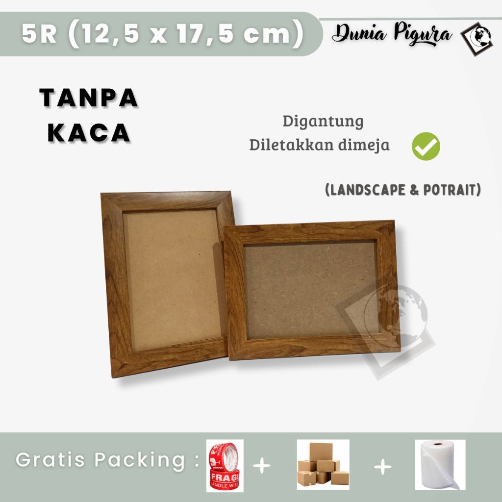 Bingkai Foto 5R (12,5x17,5cm) TANPA KACA Minimalis GROSIR / Frame Foto minimalis / Pigura photo