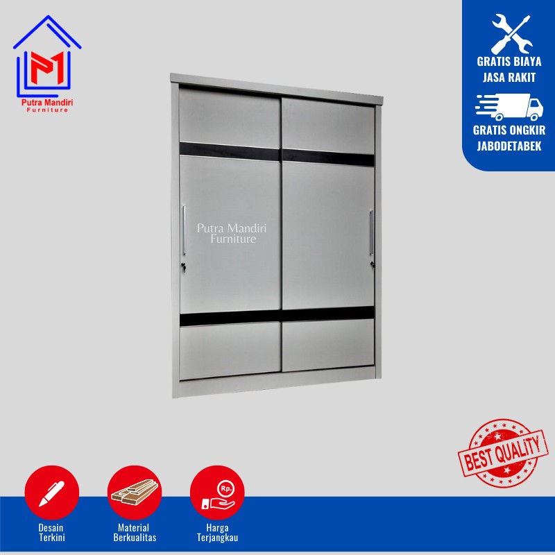 Lemari Pakaian minimalis Jumbo Pintu Sliding Wardrobe Lemari Baju