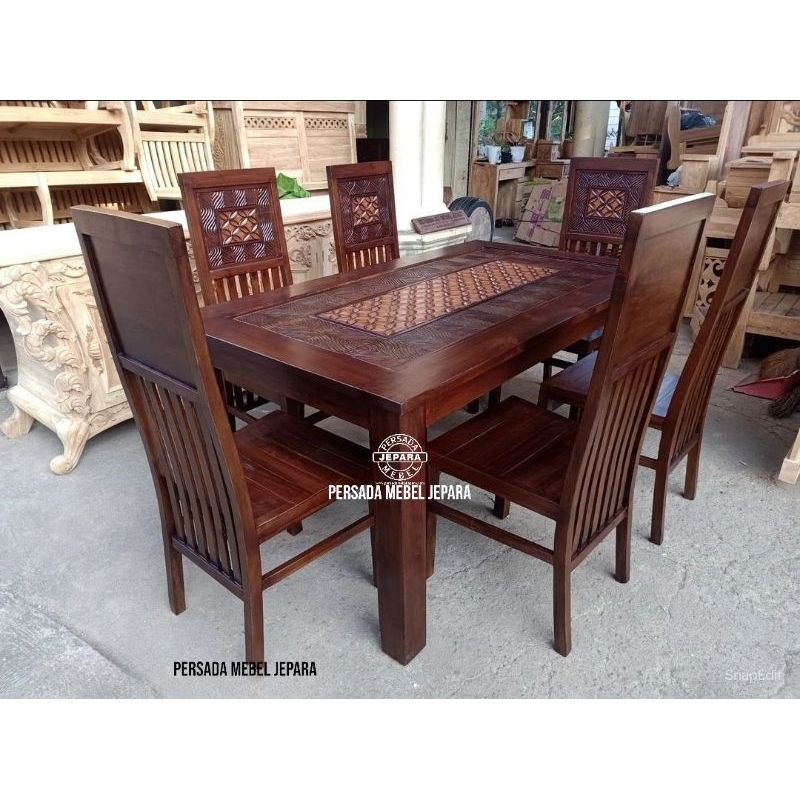 Meja makan minimalis balero / Meja makan jati / Meja makan / Kursi makan / Kursi jati / Kursi minima