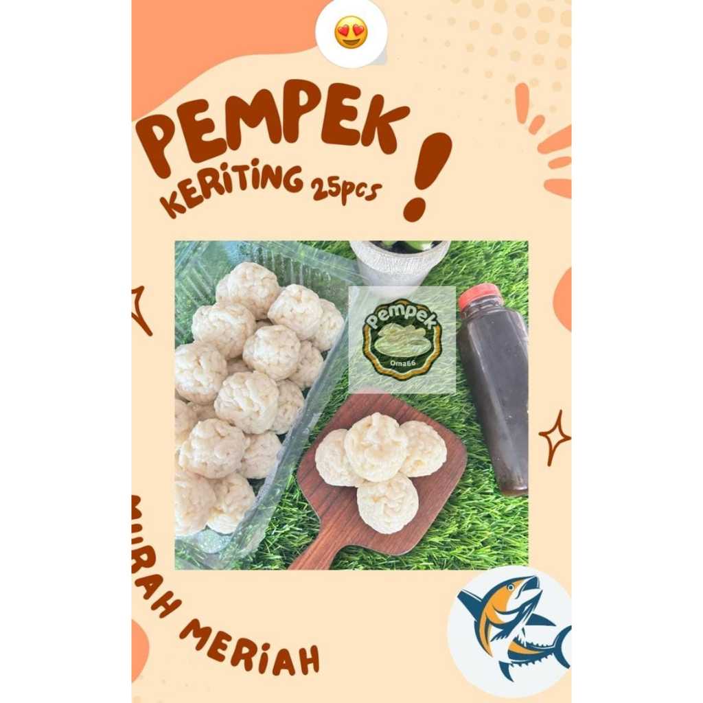 

Pempek Keriting isi 25 + Cuka 250ml Pempek Oma66 Premium Khas Palembang Ikan Tenggiri Segar + Cuko