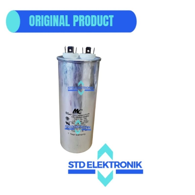 Kapasitor AC 2,5 PK 50 uf MC - Capasitor MC 50uf untuk AC 2,5 PK daikin, LG, panasonic, changhong, m