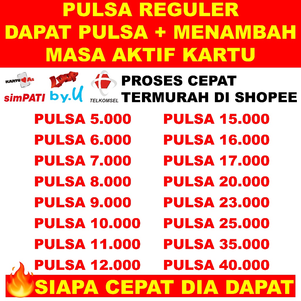 PULSA TELKOMSEL 1K PULSA REGULER TELKOMSEL 1K Termurah Simpati Loop As Telkomsel 1000 Rupiah