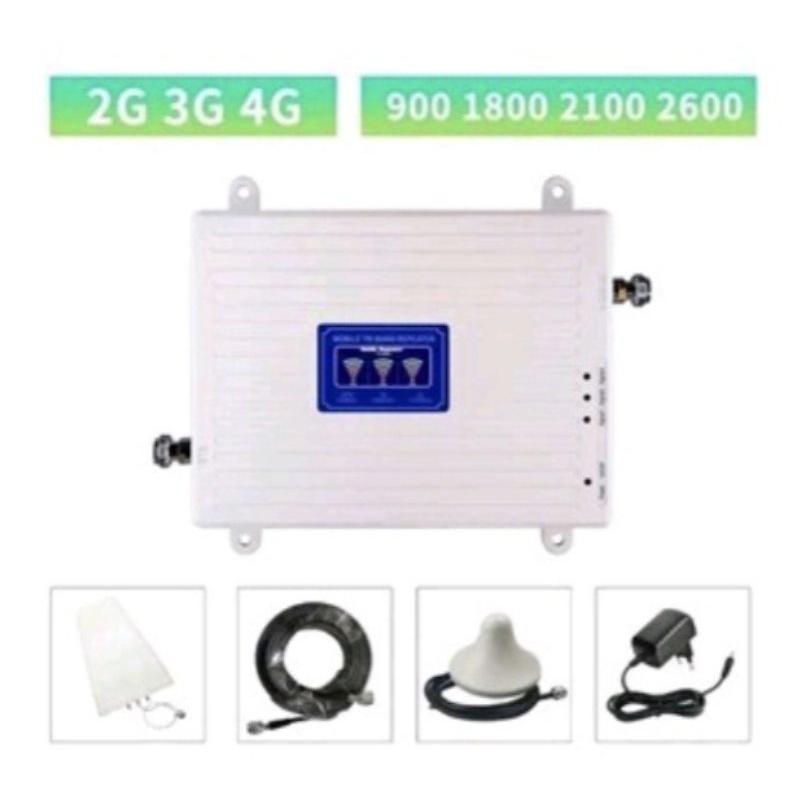 Penguat sinyal repeater GSM tri band 2G 3G 4G  900 Mhz 2100 Mhz 1800 Mhz booster signal amplifier