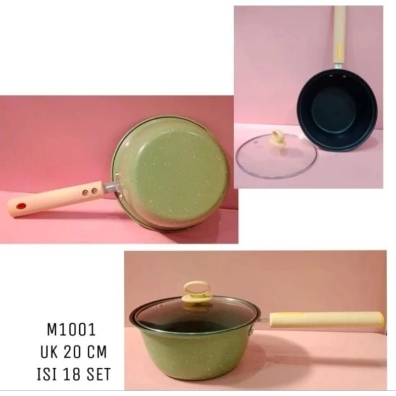 Panci susu warna sinda  20cm ada tutup kaca / panci susu warna ada tutup kaca