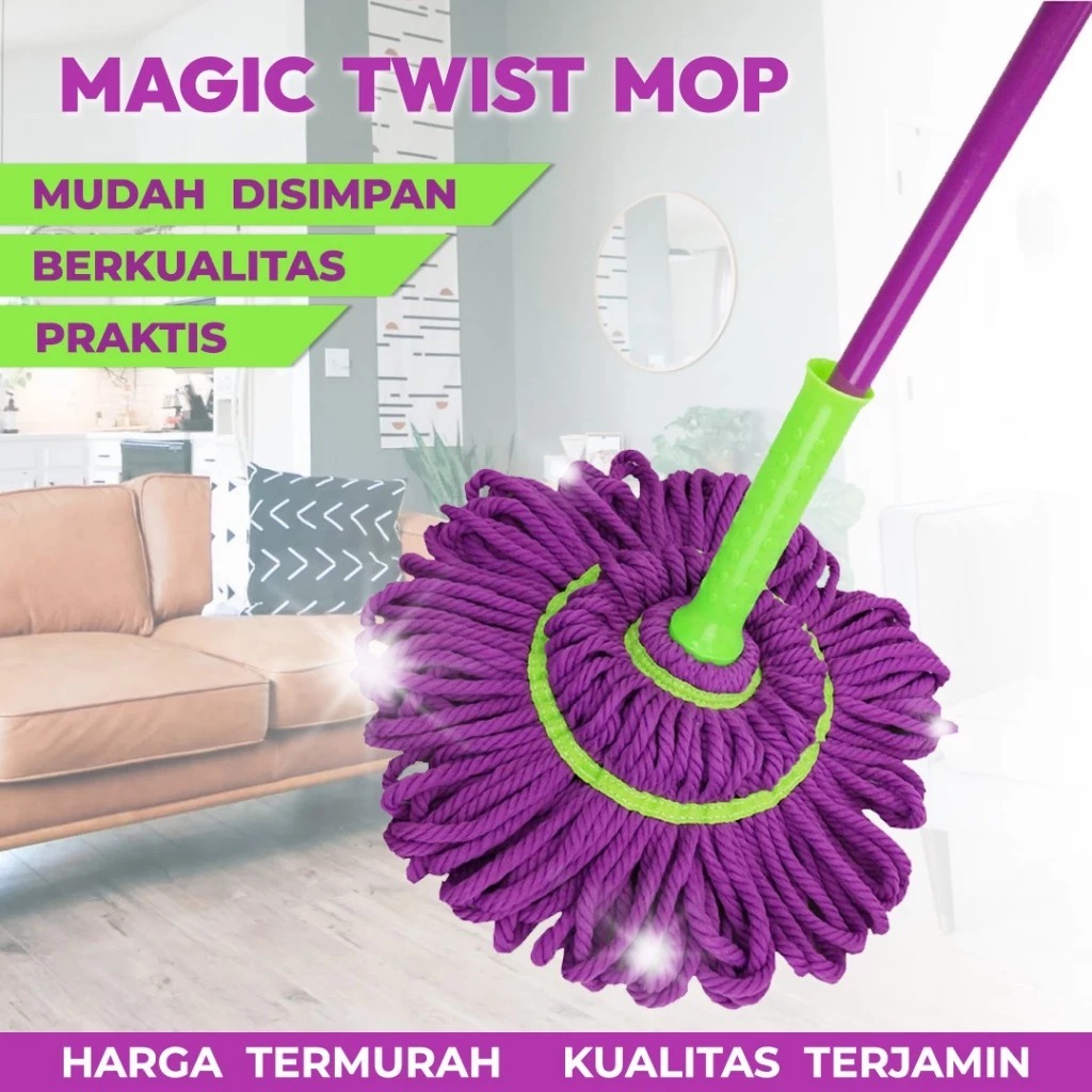 [HZ] - Magic Twist Mop / Alat Pel Lantai Praktis Putar Otomatis