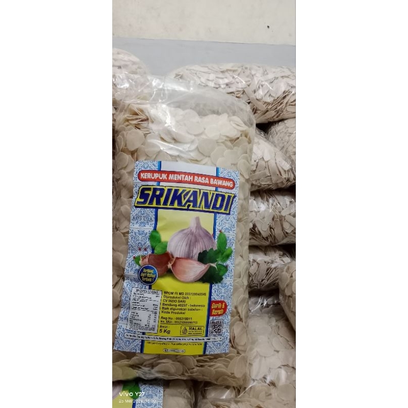 

Kerupuk mentah rasa bawang/ Srikandi/ 500 gram