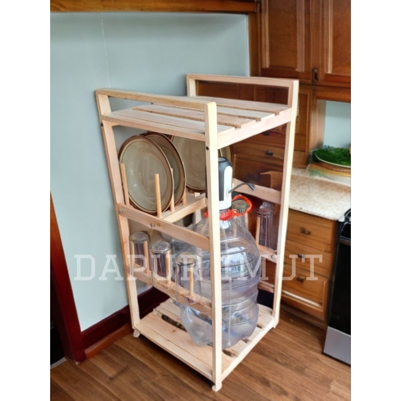 Rak Susun Serbaguna 2 Tingkat | Rak Meja Rice Cooker Magicom Dispenser Galon piring gelas 4in1