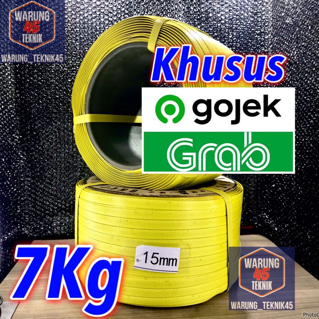 

GOJEK GRAB | strapping straping band 15 mm berat 7kg tali kuning