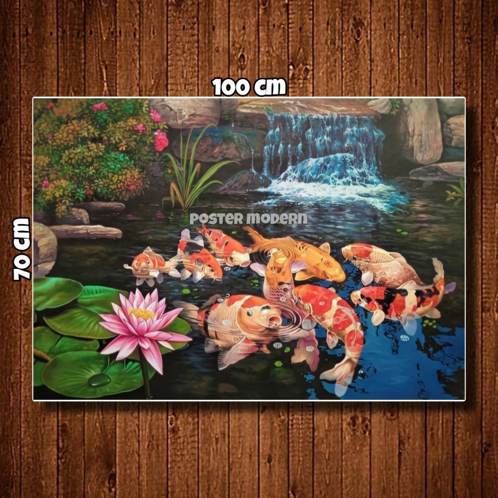 WALLDECOR Poster Gambar IKAN KOI JUMBO Best seller #KOINEW47 Ukuran 100x70cm 150x100cm 200x100cm Ter