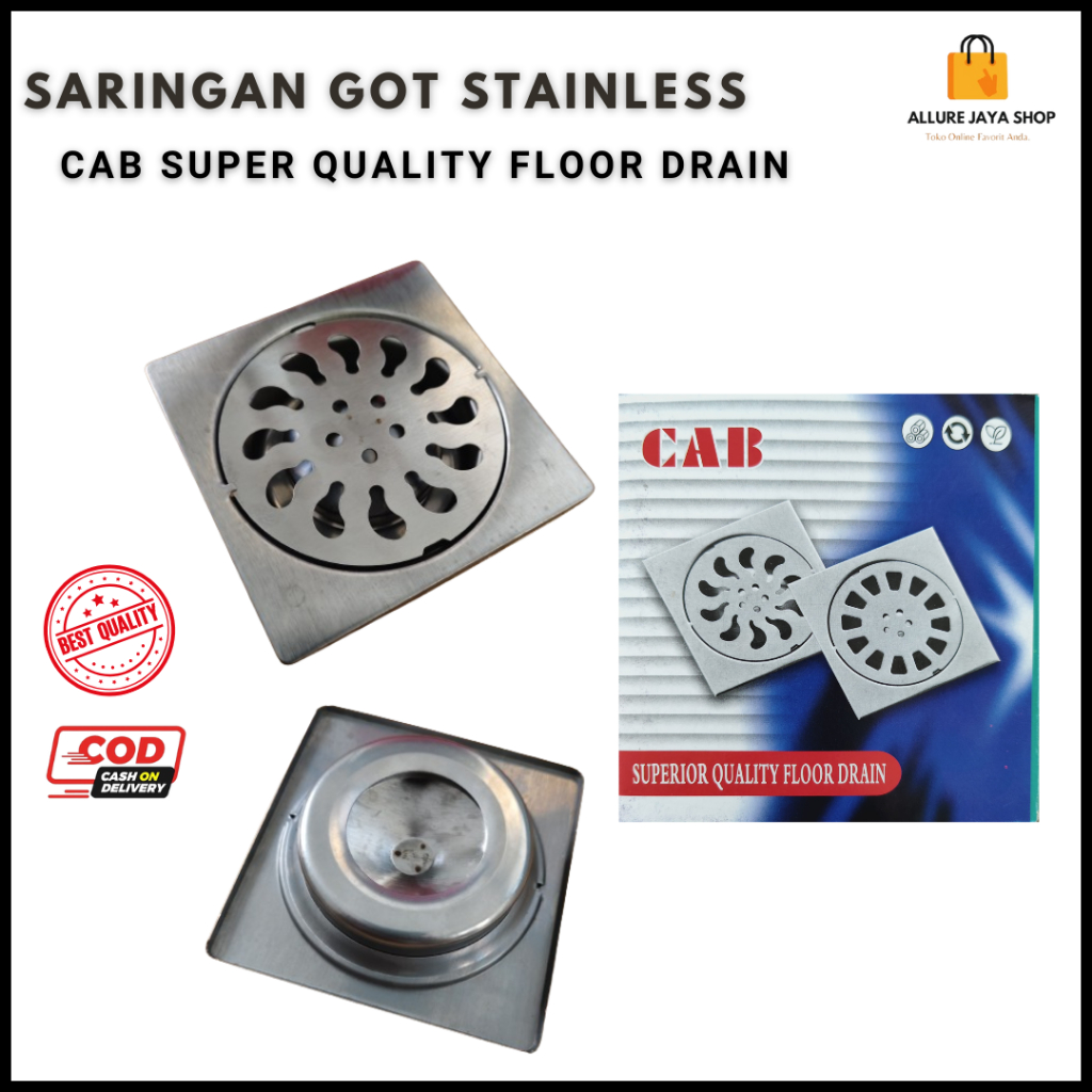 [AJS] Saringan Got Kamar Mandi Stainless steel / Floor Drain Stainless Merk CAB / Afur Kamar Mandi /