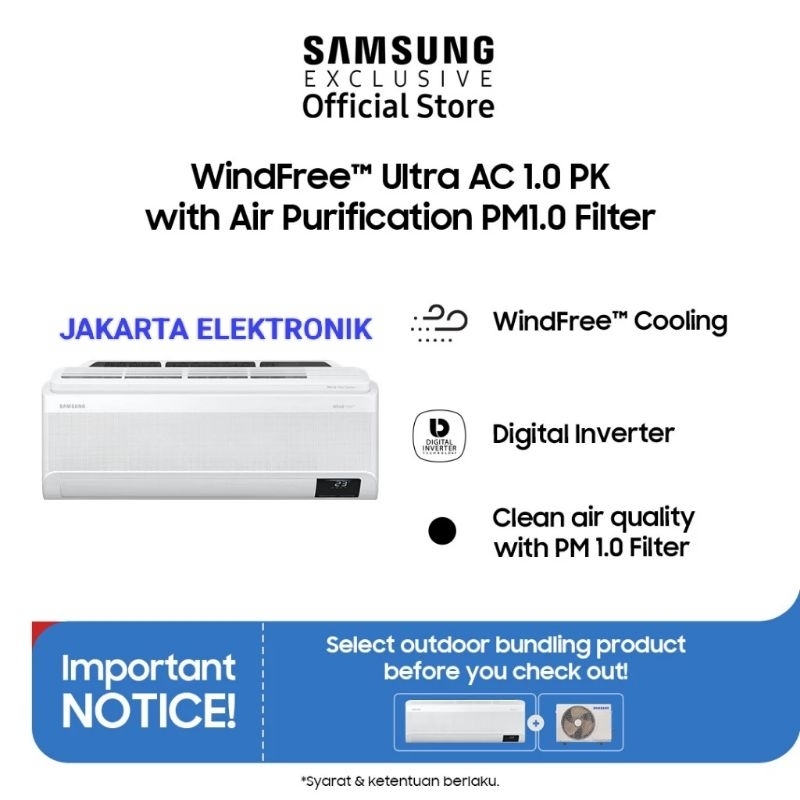 AC SPLIT SAMSUNG INVERTER WIND FREE 1PK AR10CYKAANKWNSE