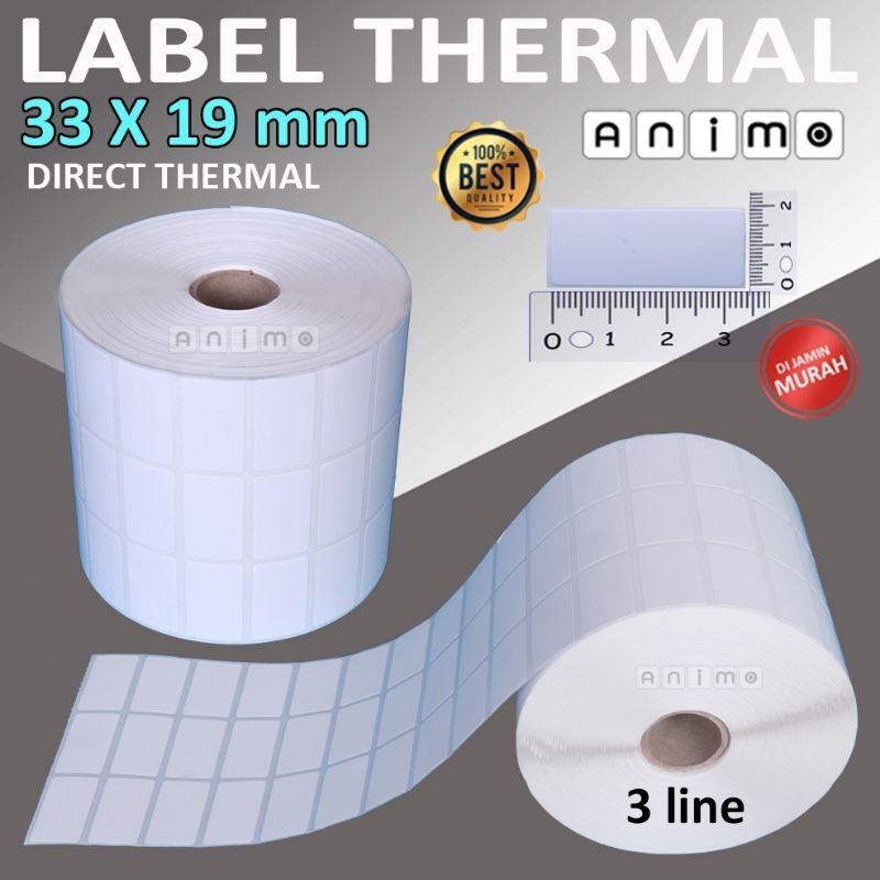 

ghg LABEL THERMAL 33 X 19- Label Barcode Direct Thermal 33X19 mm - Stiker Thermal 33 x 19 - 2 - 3