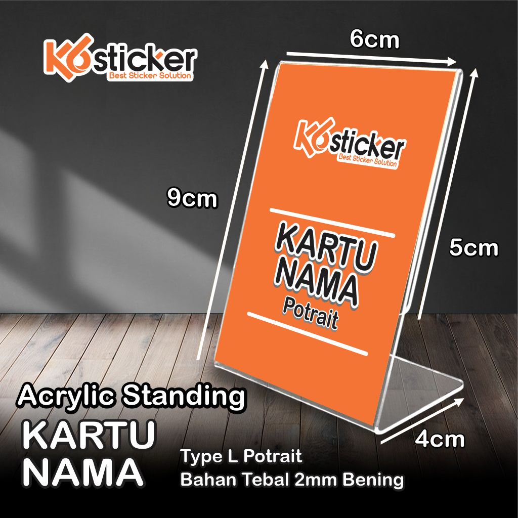 

ACRYLIC / AKRILIK KARTU NAMA L 6x9 / KARTU NAMA L POTRAIT