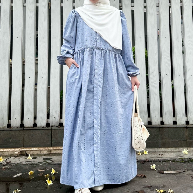 Manda Dress & Tunik Cotton Bordir Dress Wanita Katun By Queenova