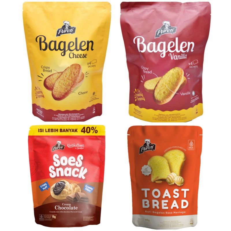 

Paroti Bagelen Vanilla & Cheese roti kering toast mentega soes snack