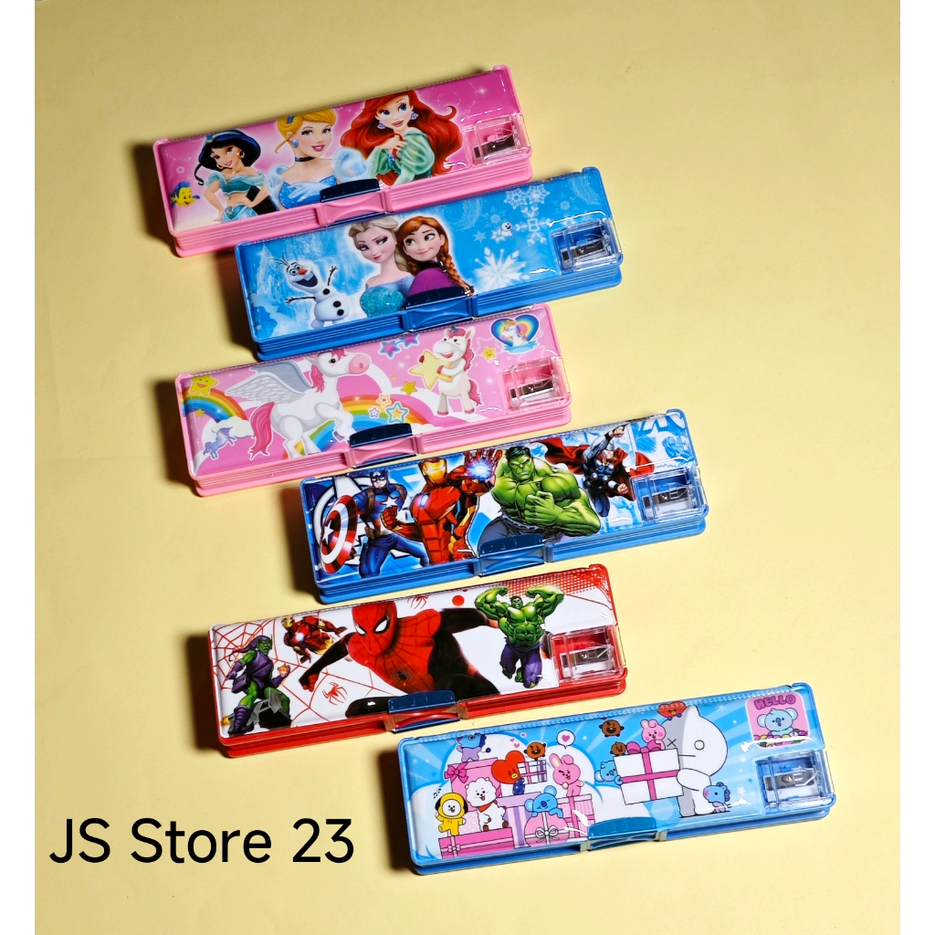 

Tempat Kotak Pensil Magnet 2 sisi Karakter Superhero Frozen Avengers BT21 Princess Spiderman / Tepak Pensil Fancy Murah Bagus