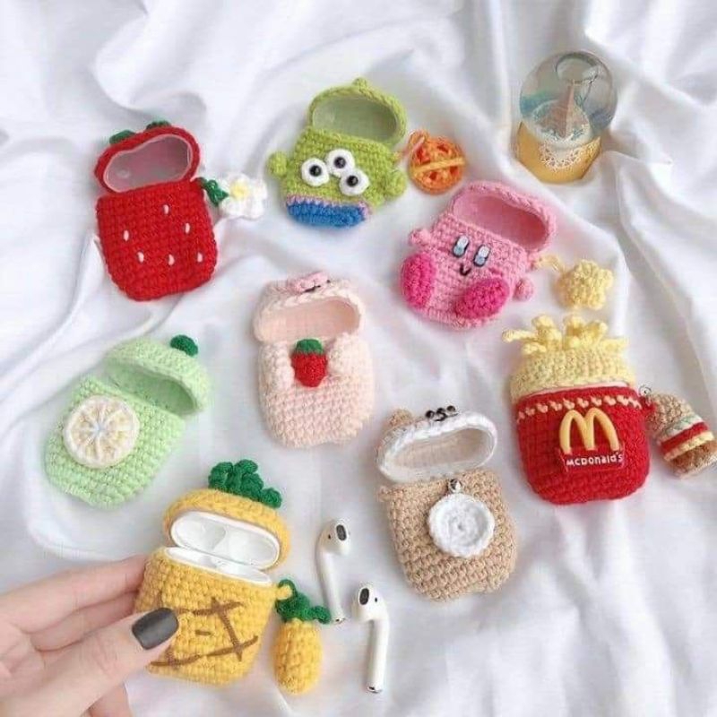 [SC_BY.ME] [CROCHET CASE] CASING RAJUT  TWS, AIRPODS, DLL~ BISA CUSTOM SEMUA TIPE EARPHONE