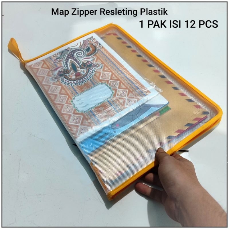 

6 Pcs Map Zipper Resleting Folio ( 5 Pilihan Warna )