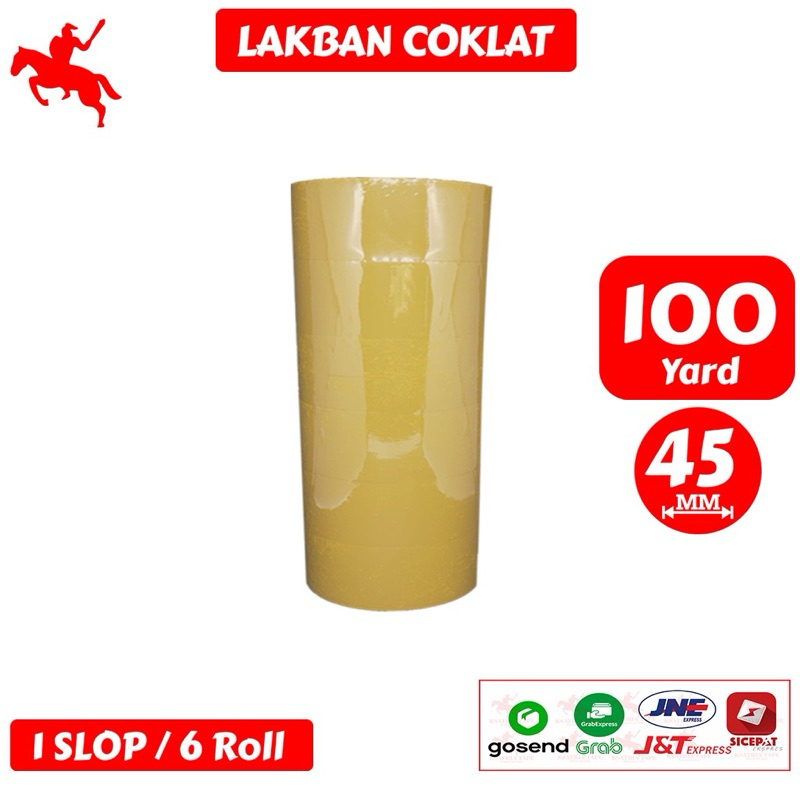 

Lakban Coklat KSATRIA Tape 45MM 100 Yard / 80 Yard / 60 Yard / 50 Yard (1 Slop isi 6 Roll)