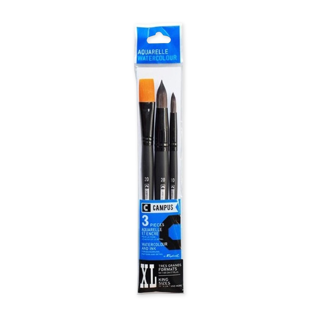 

Raphael Campus Watercolor Brush Set 3 Synthetic Short Handle