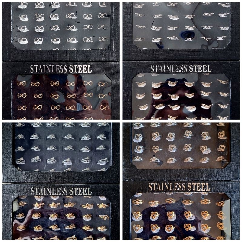 Cincin Infinity Titanium Multi Diamond Anti Karat Isi 36buah Kulakan YYI Grosir