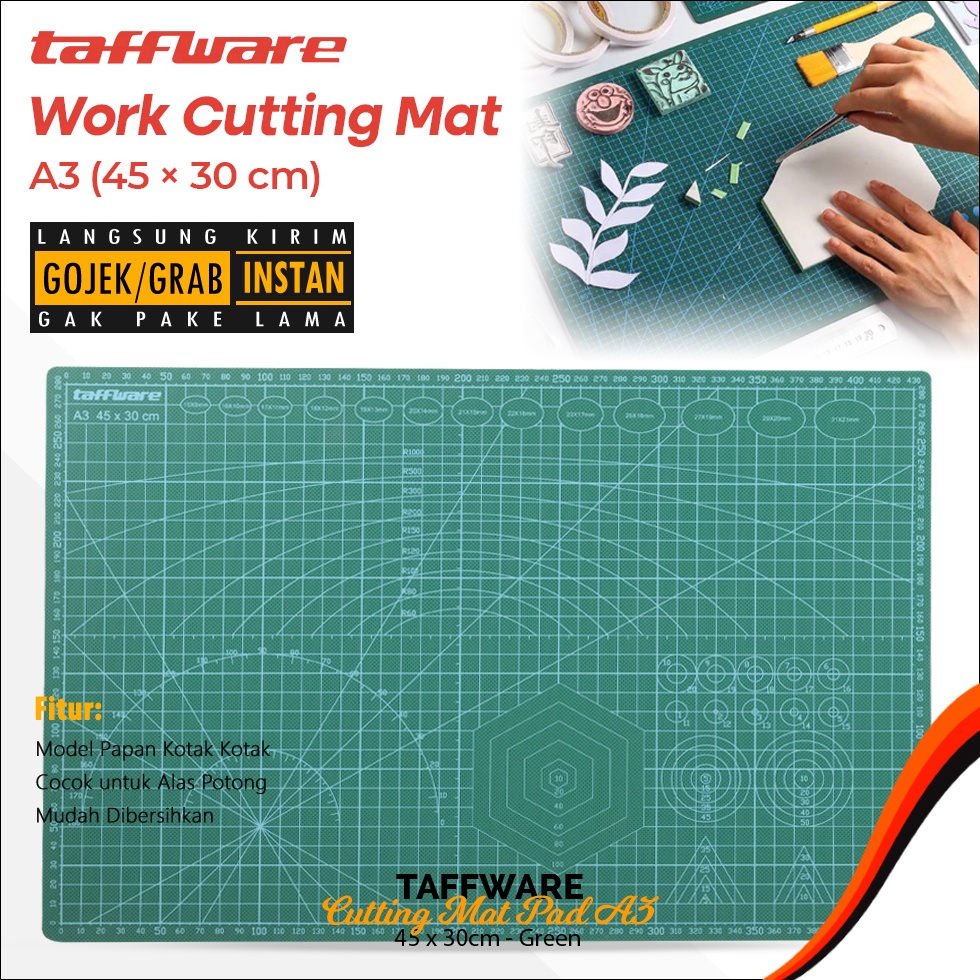 

Tren Kekinian Taffware Alas Potong Work Cutting Mat Pad A3 45 x 3cm Green 1B