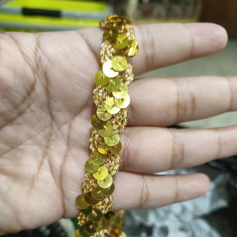 renda gold payet 1,5cm