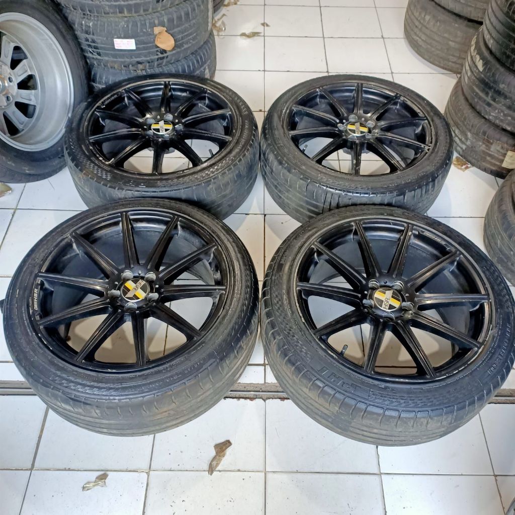 velg mobil bekas HSR LUBECK ring 19 pcd 5x112 lebar 8/9 et 45 [ VELG ONLY ]