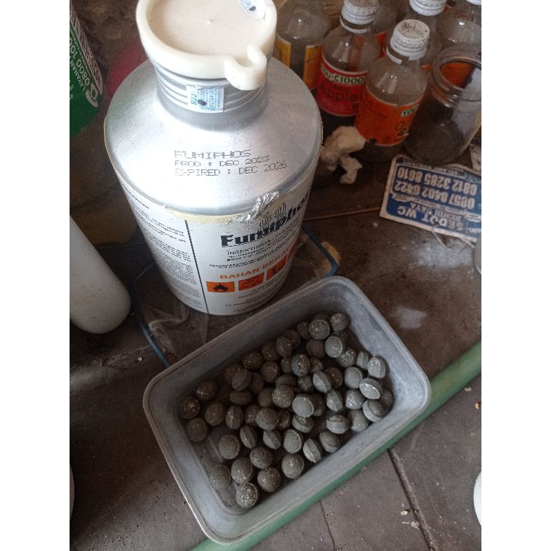 1 butir obat kutu Fumiphos beras, palawija (jagung, terigu, kemiri) Murah promo bonus