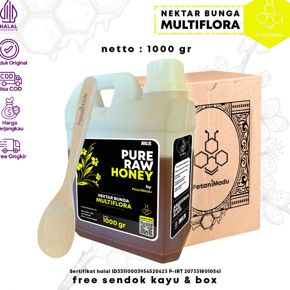 

Ready Stok Madu Asli 1 Madu Murni Nektar Multiflora 1 Kg Pure Natural Raw Honey T43