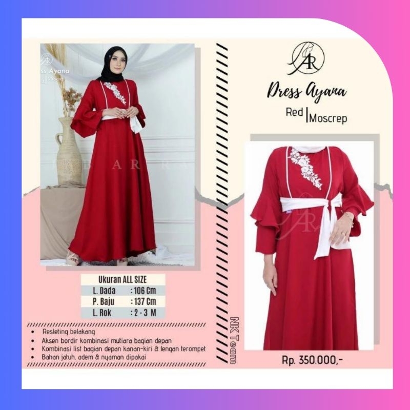 [Promo] Dress Ayana by Arrafi Gamis Ar Rafi