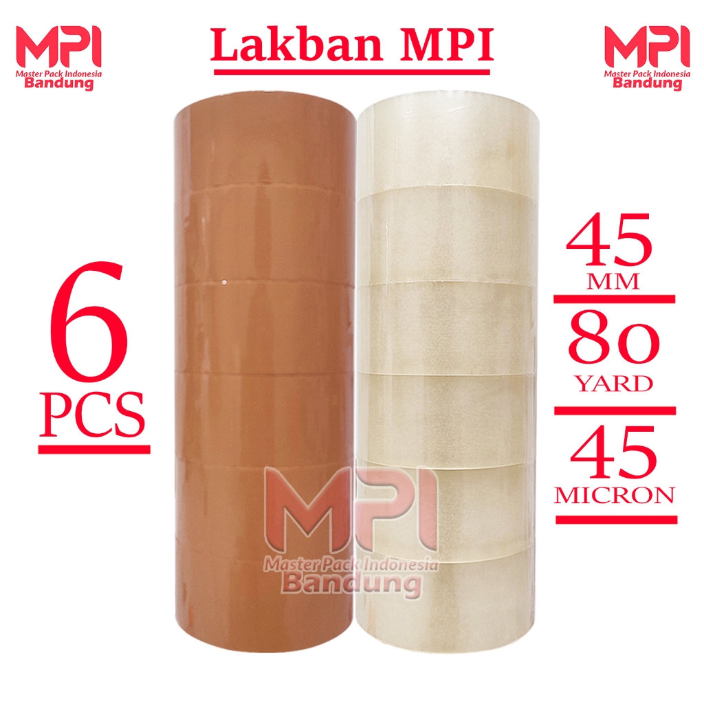 

[ HEMAT ] 1 Slop - Lakban Coklat - Bening 80 Yard - Lakban OPP Tape MPI Bandung