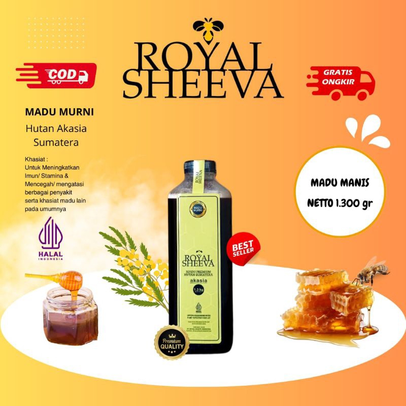 

madu murni royal sheeva madu asli hutan Sumatera 1.300 gr halal MUI lulus uji lab