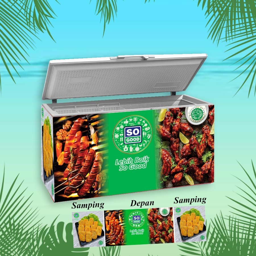 Stiker freezer motif frozen food so good