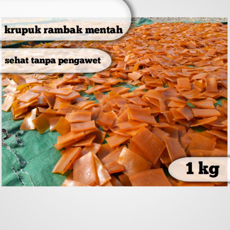 KRUPUK  Rambak mentah rasa  bawang 1kilo enak gurih renyah