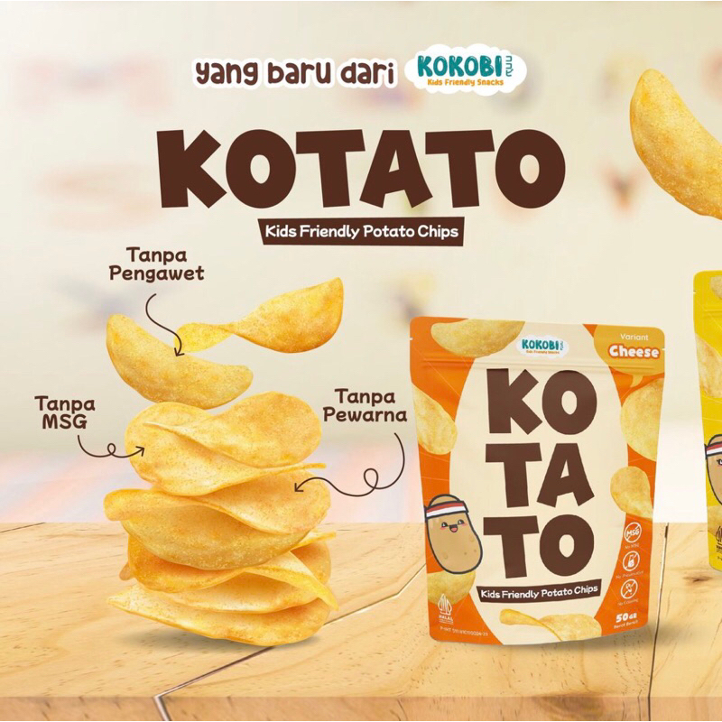 

KOKOBI Kotato 50g - Keripik Kentang - Kids Friendly Potato Chips - Bbq / Cheese / Truffle / Salted Egg